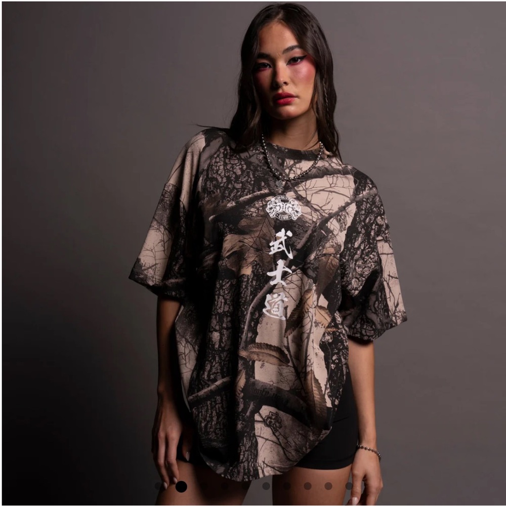 Darc Sport INFERNO "PREMIUM" OVERSIZED UNISEX TEE IN CLAY WOODLAND CAMO